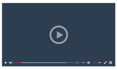 Video player in a flat style. Ideal for web application - obrazy, fototapety, plakaty