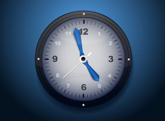 Business Hours - clock with ties vector illustration