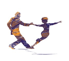 Fototapeta premium abstract silhouette of dancers