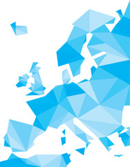Fototapeta premium blue polygonal Europe vector map