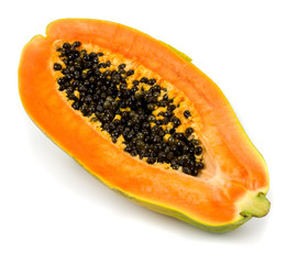 papaya fruit close up isolated on white background!!