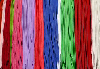Many colorful shoestrings