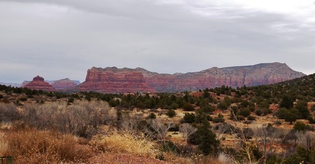 Spectacular red rock formations in the Coconino National Forest in Arizona near Sedona