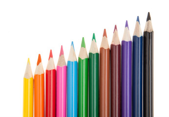 Colored pencils, isolated on white