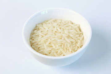 white rice in the cup