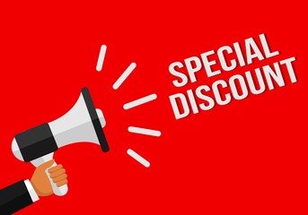 Special Discount Megaphone Sales Vector Design in Red