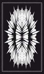 Tarot cards - back design.  Indian ornament, warrior