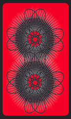 Tarot cards - back design.  Plant-geometric pattern