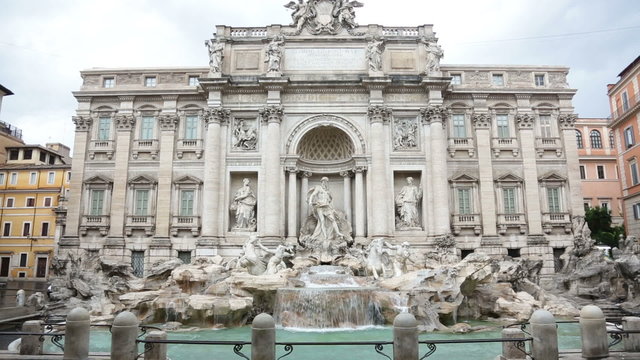 Trevi Fountain, Rome, Italy. Famous Italian landmark and tourist attraction.