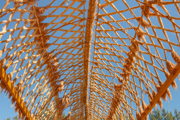 Structure under the roof pattern from paddy rice