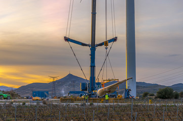 Construstion of wind turbine.
