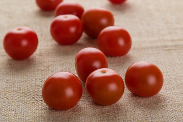 cherry tomatoes on cloth