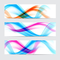Abstract Colored Wave Header Background. Vector Illustration