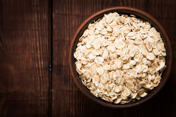 Food. Oatmeal on the table