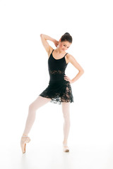 Naklejka premium ballerina thinking. facial expression.