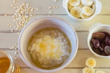 Rustic bowl of porridge