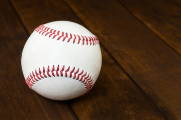 Baseball Ball on wooden board