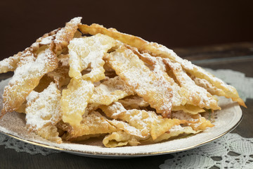 Traditional Polish sweets Faworki