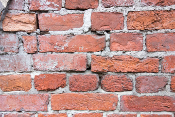 Texture of an old wall from a red brick