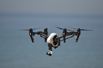 drone flying over the sea