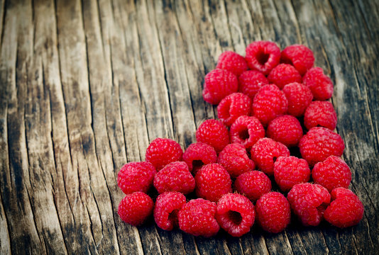 Heart shaped raspberries