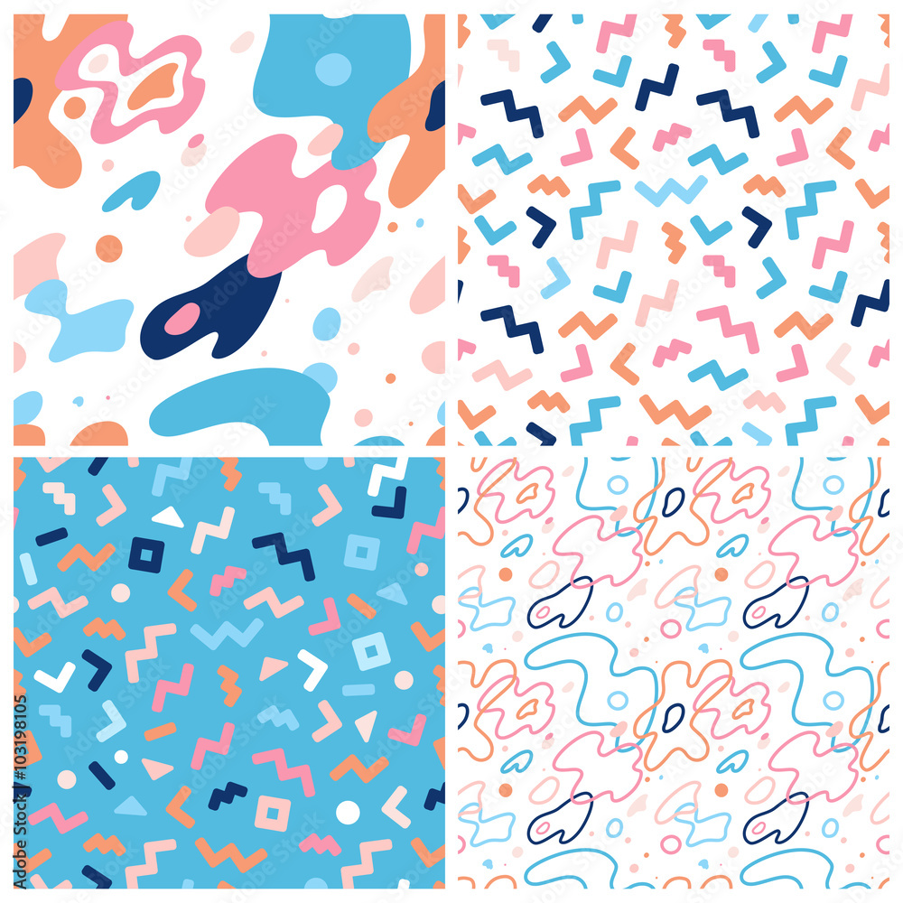 Poster Vector abstract background and seamless patterns