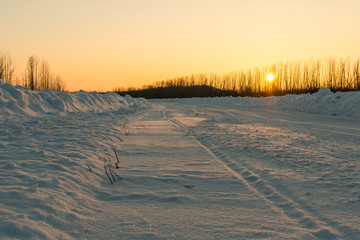 winter sunset