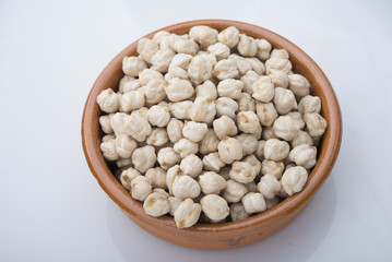 chickpeas on white background