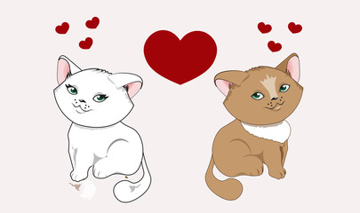 kittens in love