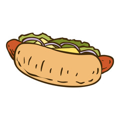 Hot Dog with Salad