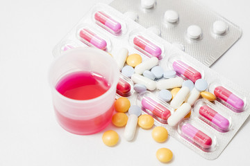 tablets, pills, syrups and medicines to improve health
