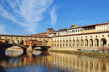 bridge Ponte Vecchio over the Arno River in Florence, Italy