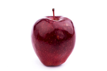 Fresh red apple on a white background