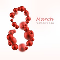 8 March, International Women's Day, vector.