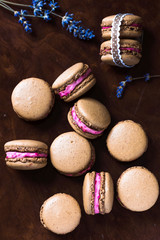 Homemade  Chocolate-Raspberry macarons