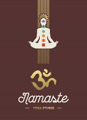 Yoga studio template with chakra elements