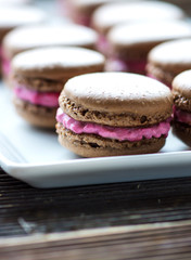 Homemade  Chocolate-Raspberry macarons
