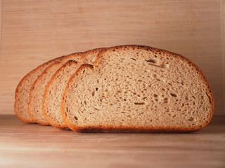 Chunk piece of bread the black rye