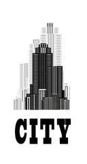 Fototapeta premium skyscrapers retro poster