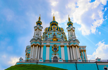 Fototapeta na wymiar Orthodox Church of St. Andrew in Kyiv (Kiev), Ukraine