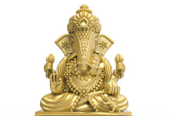 Fototapeta premium Ganesha Isolated gold on Background and Texture