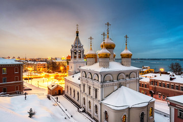 Aerial view of Church in Nizhny Novgorod, Russia