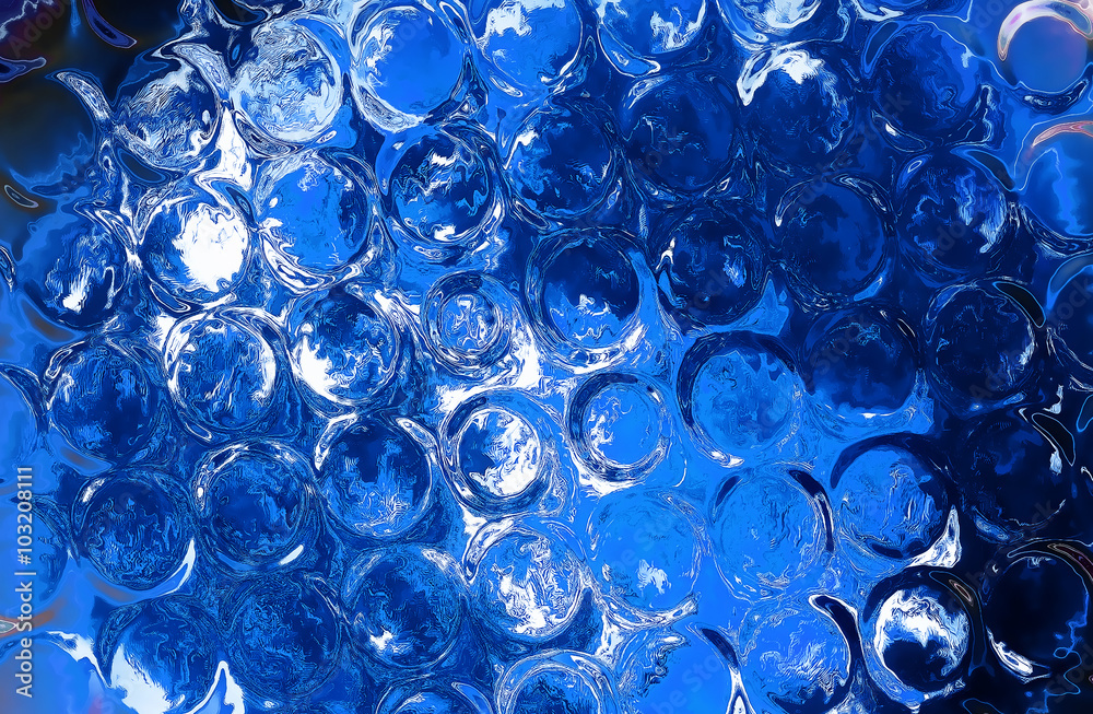 Poster color abstract background and glass effect, and light circle structure.