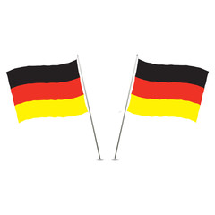 Two German flag on a white background