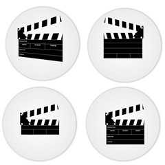 Clapper boards in a circle with shadow