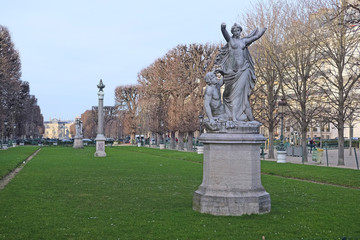 Paris; France; February 6; 2016: monument in Luxembourg park in a center of Paris, France