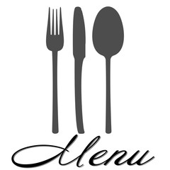 Restaurant cutlery logo on a white background
