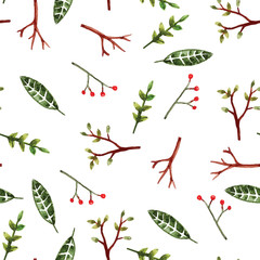 Watercolor forest pattern.