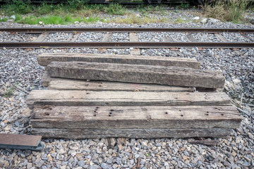 The sleeper railway. this is old wood