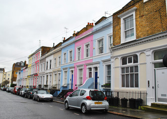 Fototapeta na wymiar Notting Hill colorful houses, london